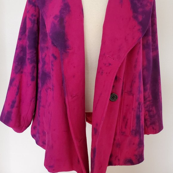 Winter cape Pea Coat Purple navy large XXL plus 12 14 16 18 pink black tie dyed - Picture 4 of 15